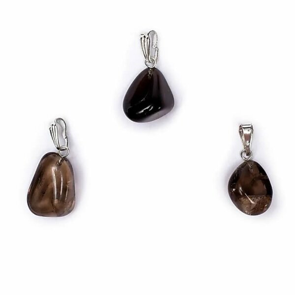 Rauchquarz Edelstein Anhänger Öse eingesteckt -- ±0.5-2cm