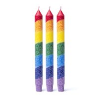 Regenbogen Stearinkerze dünn neutral im Duft --...