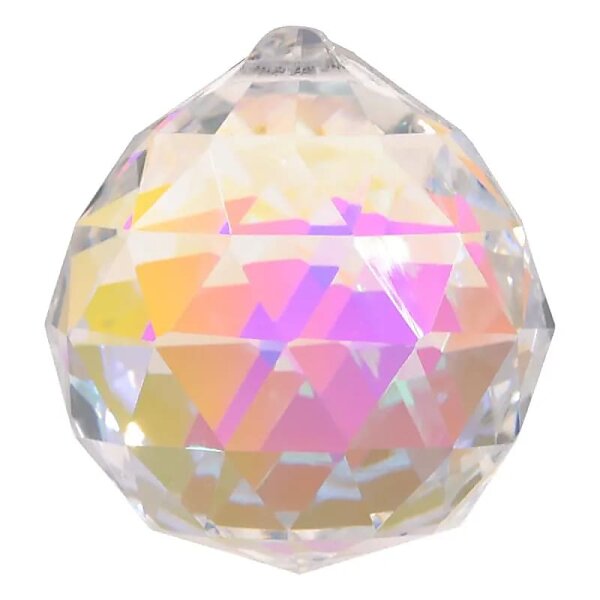 Regenbogen-Kristalle Kugel Perlmutt dunkel AAA Qualität --  4 cm