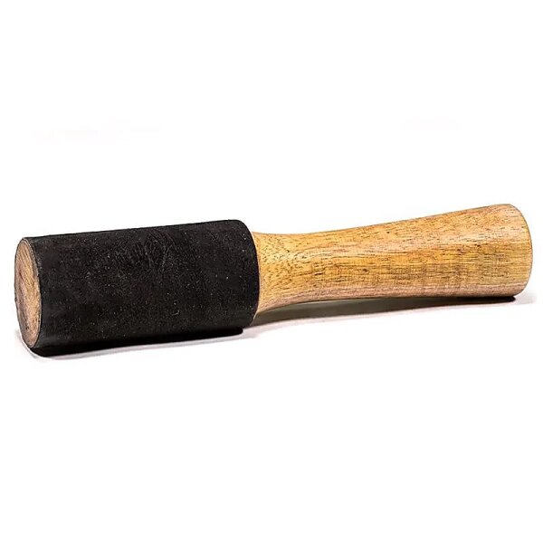 Reibeklöppel mit Leder schwarz -- ±110 g; ±20x4 cm