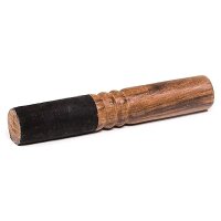 Reibeklöppel mit Leder schwarz -- 100 g; 17x2.8 cm