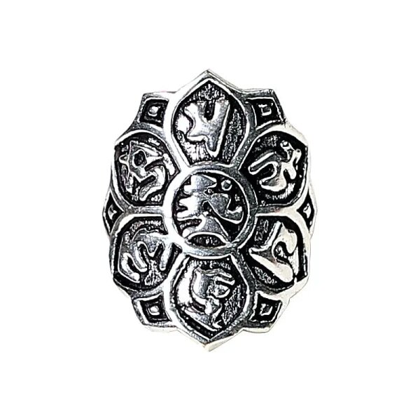 Ring Lotus- Messing - silberfarbig -- 2.5cm