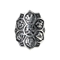 Ring Lotus- Messing - silberfarbig -- 2.5cm