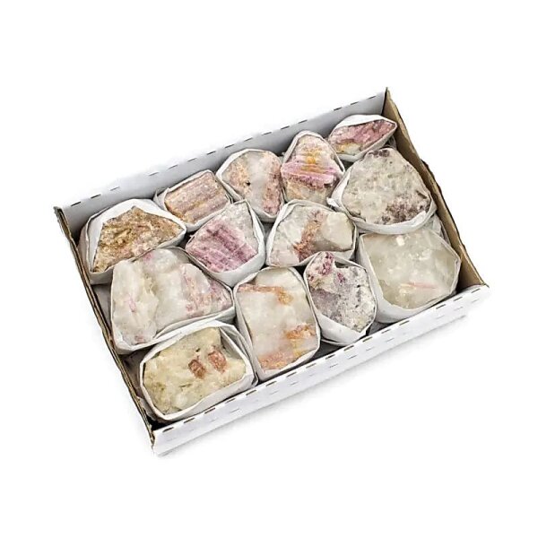 Rohsteine Rosa Turmalin in Box -- ±600-800g