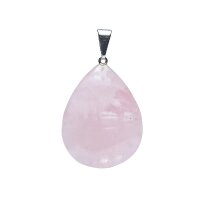 Rosenquarz Edelsteinanhänger in Tropfenform --...