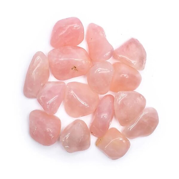 Rosenquarz Trommelsteine AA- Qualität -- ±3x4 cm; ±500 g