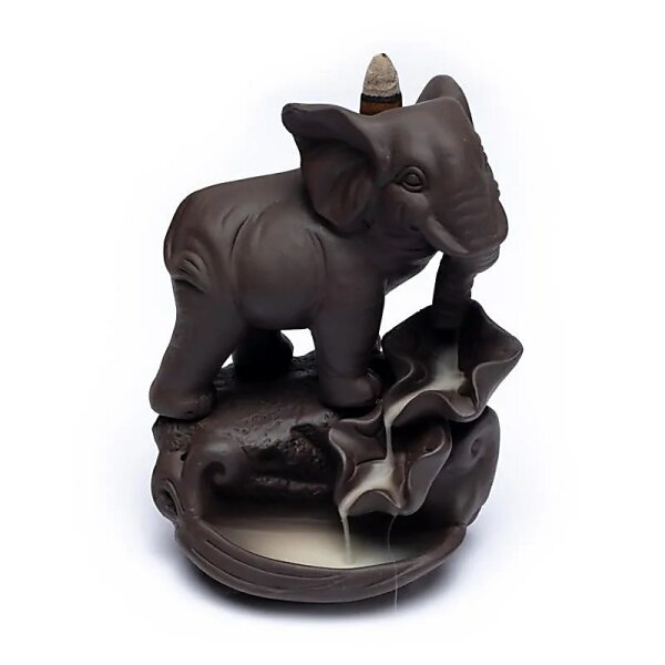 Rückfluss Weihrauchbrenner Elefant -- 12x9x17 cm