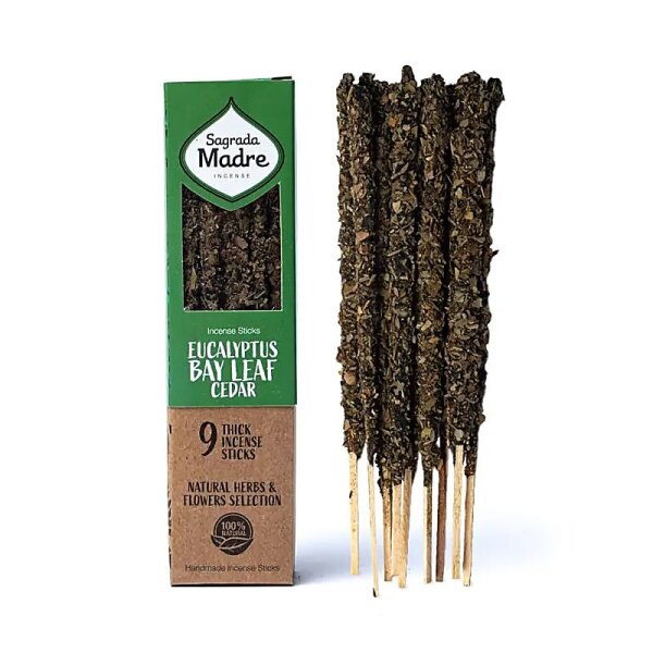 Sagrada Madre Herbal Räucherwerk Eukalyptus, Lorbeer & Zeder --±44 g