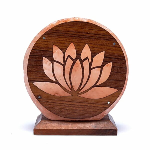 Salzlampe Lotus mit Kabel u. LED -- ± 22x19x10 cm