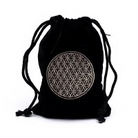 Samt Tasche mit Blume des Lebens -- 19x13cm