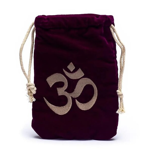 Samt Tasche mit Om -- 19x13cm