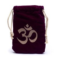 Samt Tasche mit Om -- 19x13cm