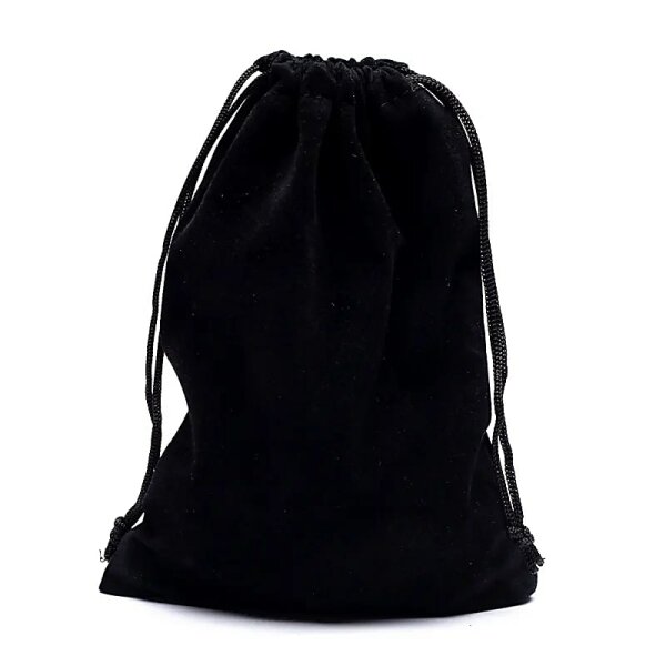 Samt-Geschenktasche schwartz M -- 13x18cm
