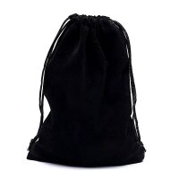 Samt-Geschenktasche schwartz M -- 13x18cm