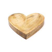 Schälchen Herzform Mangoholz -- 15x15x2,5cm