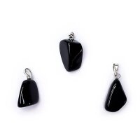 Scharzer Obsidian Edelstein Anhänger Öse...