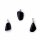 Scharzer Obsidian Edelstein Anh&auml;nger &Ouml;se eingesteckt -- &plusmn;1-2.5 cm