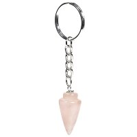 Schlüsselanhänger Pendel Rosenquarz -- 10 cm