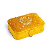 Schmuck- / Tarotkästchen Samt gelb mit Sonne --...