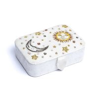 Schmuck- / Tarotkästchen Samt weiß mit Sonne...