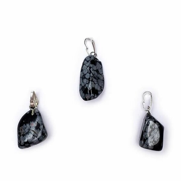 Schneeflocken Obsidian Edelsteinanhänger Öse eingesteckt-- ±1-2.5 cm