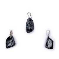 Schneeflocken Obsidian Edelsteinanhänger Öse...