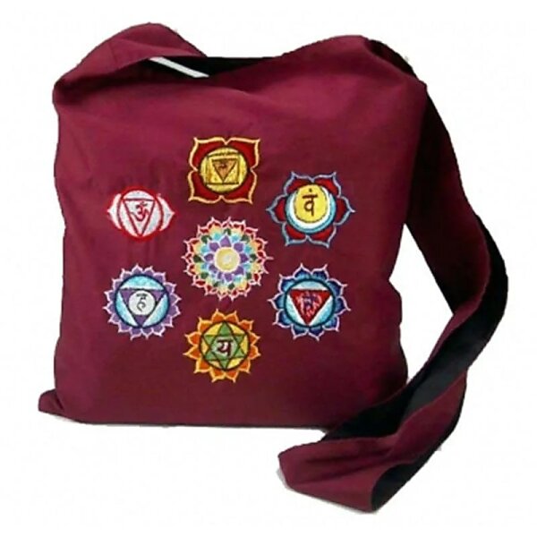 Schultertasche mit Chakra Symbolen -- 32x32 cm