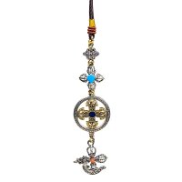 Schutzanhänger doppelter Dorje mit Kartika -- 20 cm;...