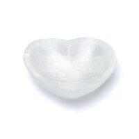 Selenit herzförmige Schale -- ±11x3,5cm