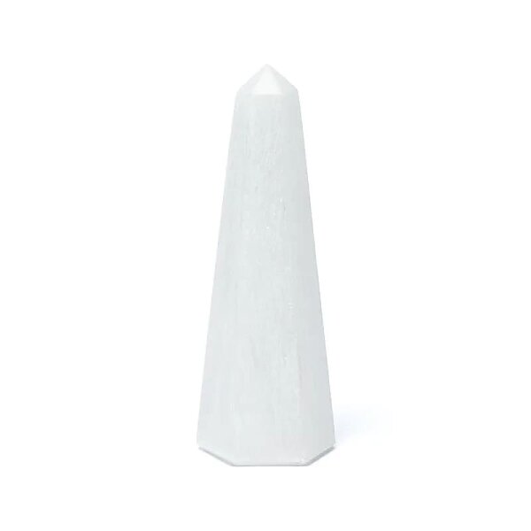 Selenit Obelisk -- ±15x5cm