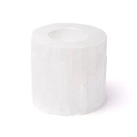 Selenit runder Teelichthalter -- ±7x7x7cm
