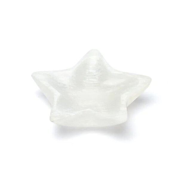 Selenit Schale in Sternform -- ±10x2,5cm