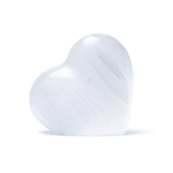 Selenit stehendes Herz -- ±8cm