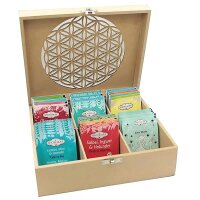 Set: Teedose mit 6x Shoti Maa Teemix BIO -- 22x18x8 cm