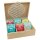 Set: Teedose mit 6x Shoti Maa Teemix BIO -- 22x18x8 cm