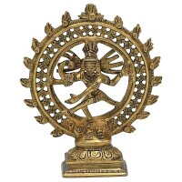 Shiva Nataraja Messing doppelter Ring goldfarbig --  436...