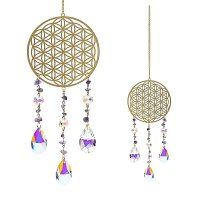 Sonnenfänger mit Blume des Lebens und Amethyst --...