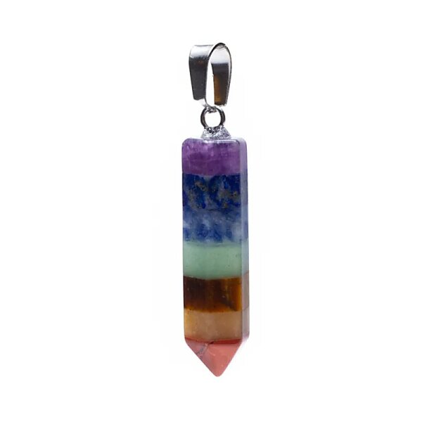 Stein-Anhänger 7 Chakras -- 3.5cm