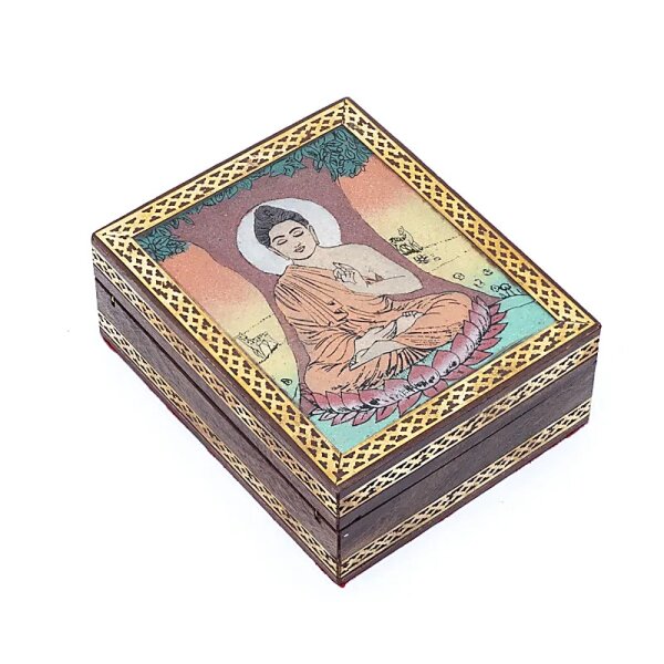 Tarot oder Schmuckkistchen Buddha mit Bodhi-Baum -- 13.5x11cm