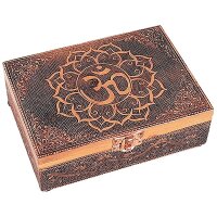 Tarot- und Schmuckkistchen Ohm Kupferfarbe -- 18x13x6 cm