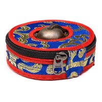 Tasche für Tingsha Zimbeln blau/rot/schwarz Large --...