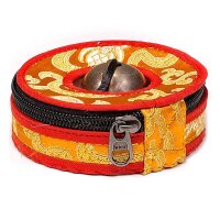 Tasche für Tingsha Zimbeln orange/rot Large -- 9 cm