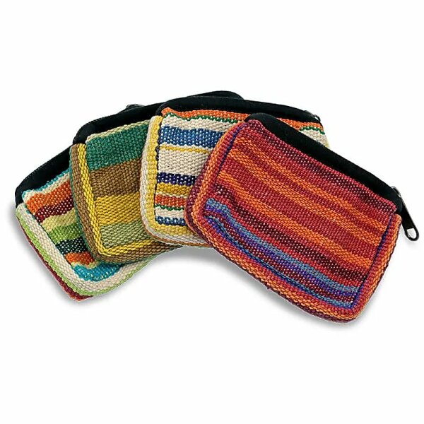 Taschen Baumwolle Sortiment mit Reißverschluß -- 12x9 cm