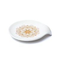 Teebeutelablage Mandala weiß -- 11,5x10x2