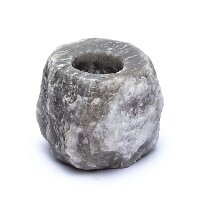 Teelichthalter Salzkristall grau -- 800-1200g