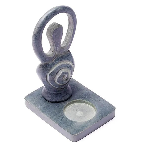 Teelicht-Halter Speckstein Göttin -- 11 cm