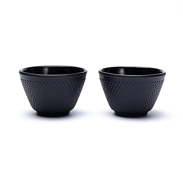 Teetassenset mit 2 Tassen emailliert japanischer Stil -- 120ml; 5.5x8cm