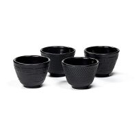 Teetassenset mit 4 Tassen emailliert japanischer Stil --...