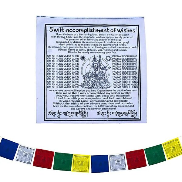 Tibetische Gebetsfahnen Guru Rinpoche -- 20x20x210cm