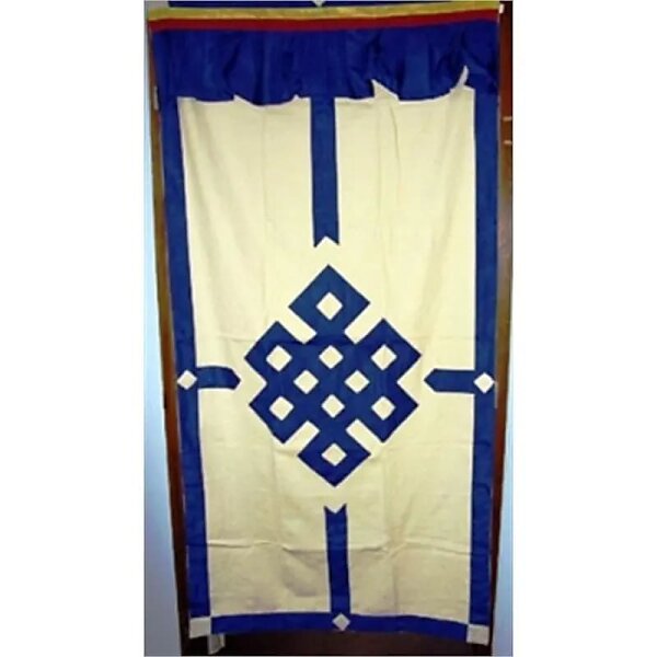 Tibetischer Türvorhang blau/creme -- 178x85 cm
